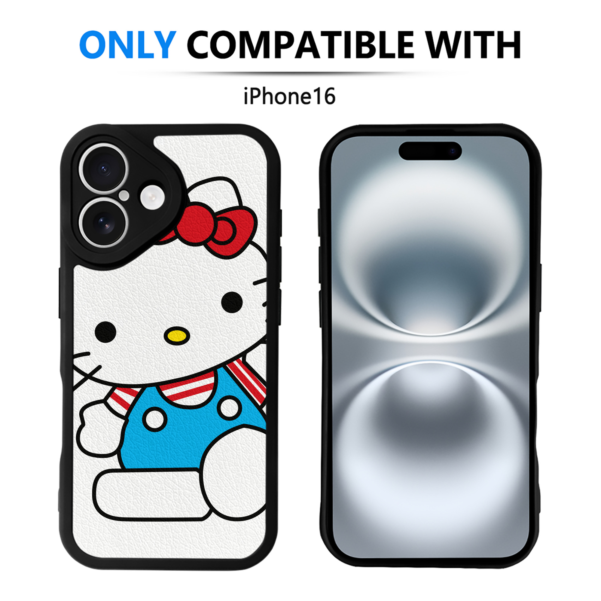 （画像用） Hello Kitty ハローキティ 【iPhone 16シリーズ対応】シリコンスマホケース（レザー調） 材質：シリコン